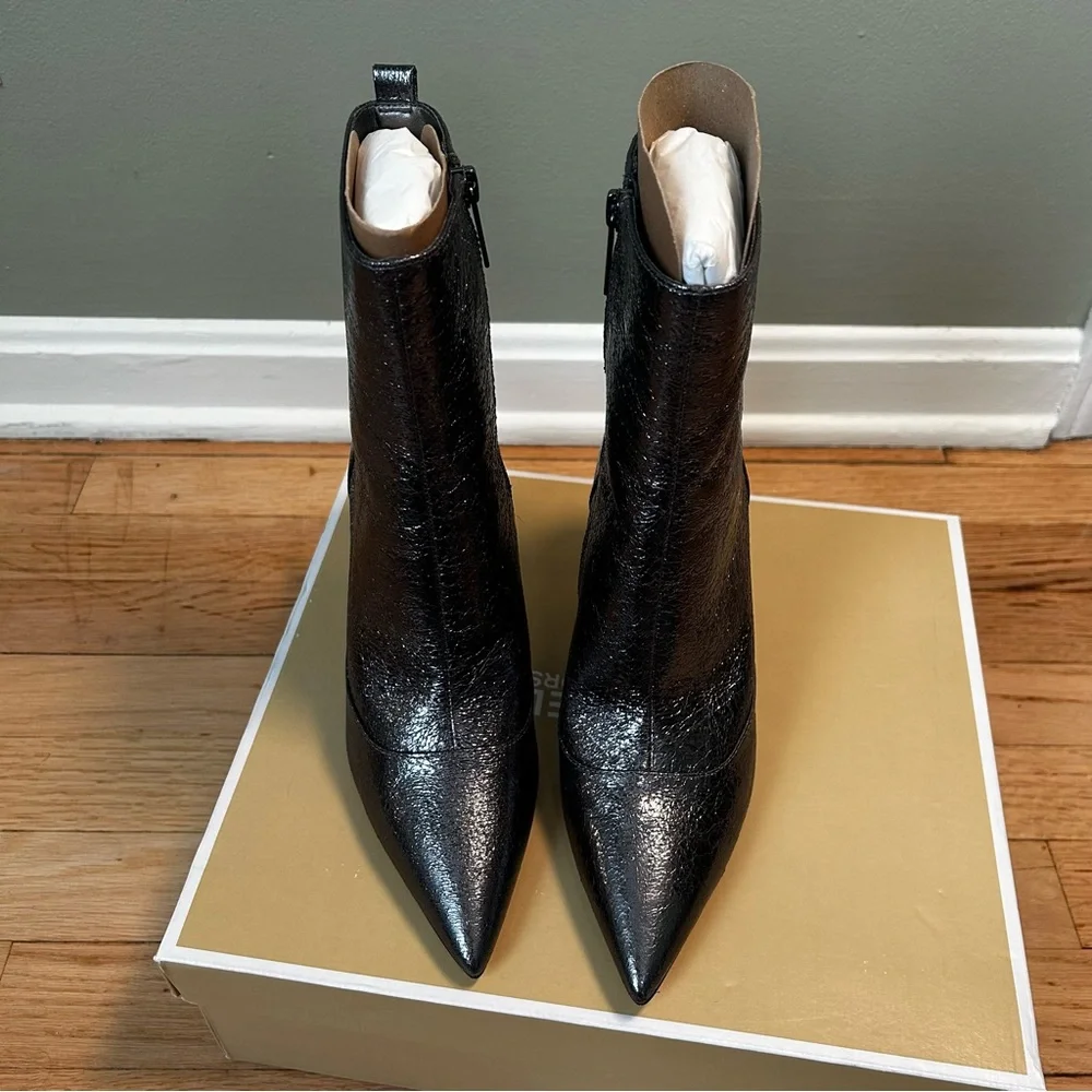 Michael Kors Clara Mid Bootie Anthracite Dark Grey Size 7m Silver women’s boots - Picture 2 of 16